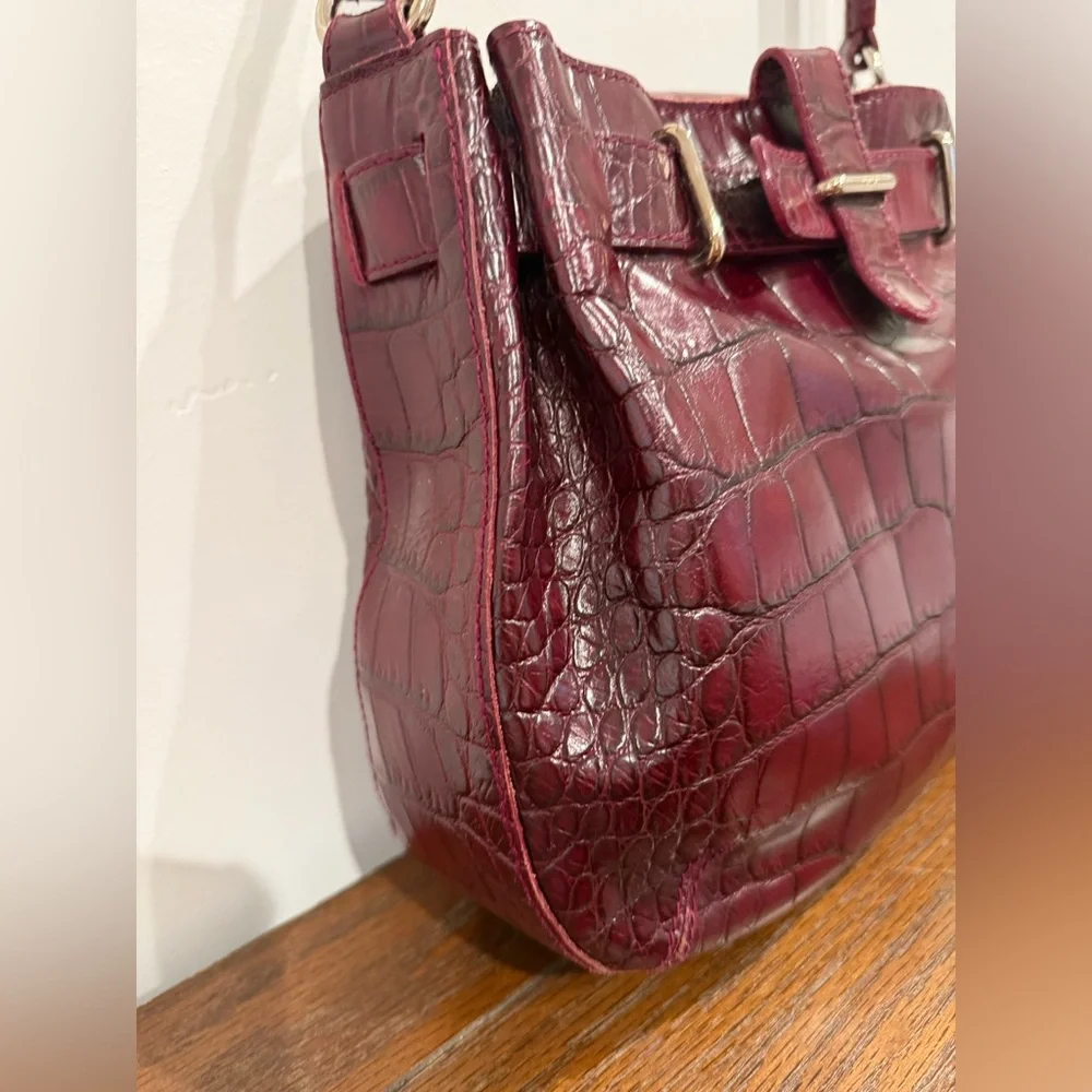 Furla Greta embossed croc handbag shoulder bag - Picture 3 of 13